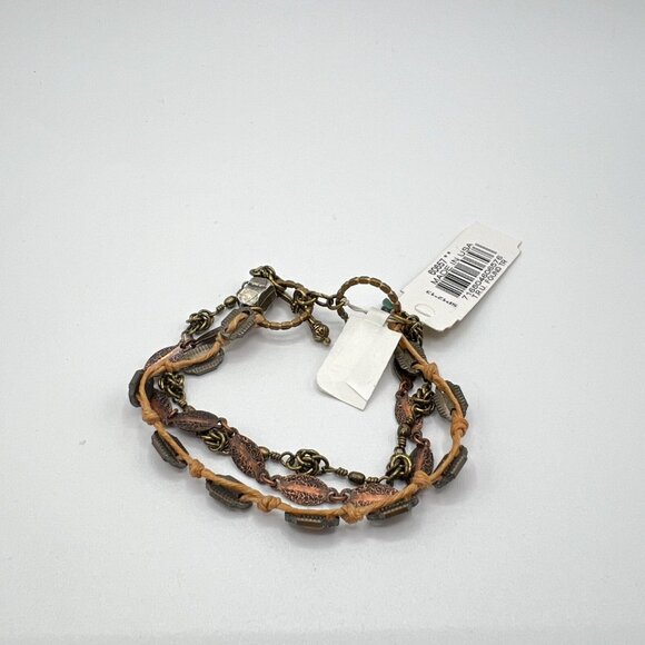 T.R.U 3-Strand Chain Toggle Bracelet in Multicolor MSRP $55 NWT - Picture 2 of 3